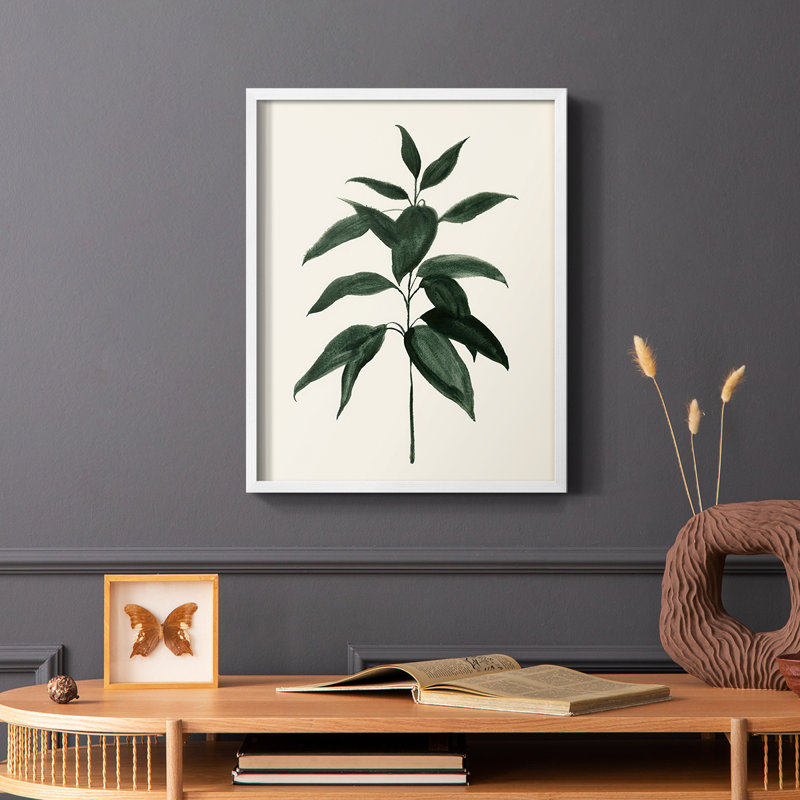 «Soft Greenery I», reproduction encadrée - bois massif, H 10 po x l 8 po, Blanc