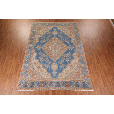 Handmade Blue Traditional Area Rug 9x13
