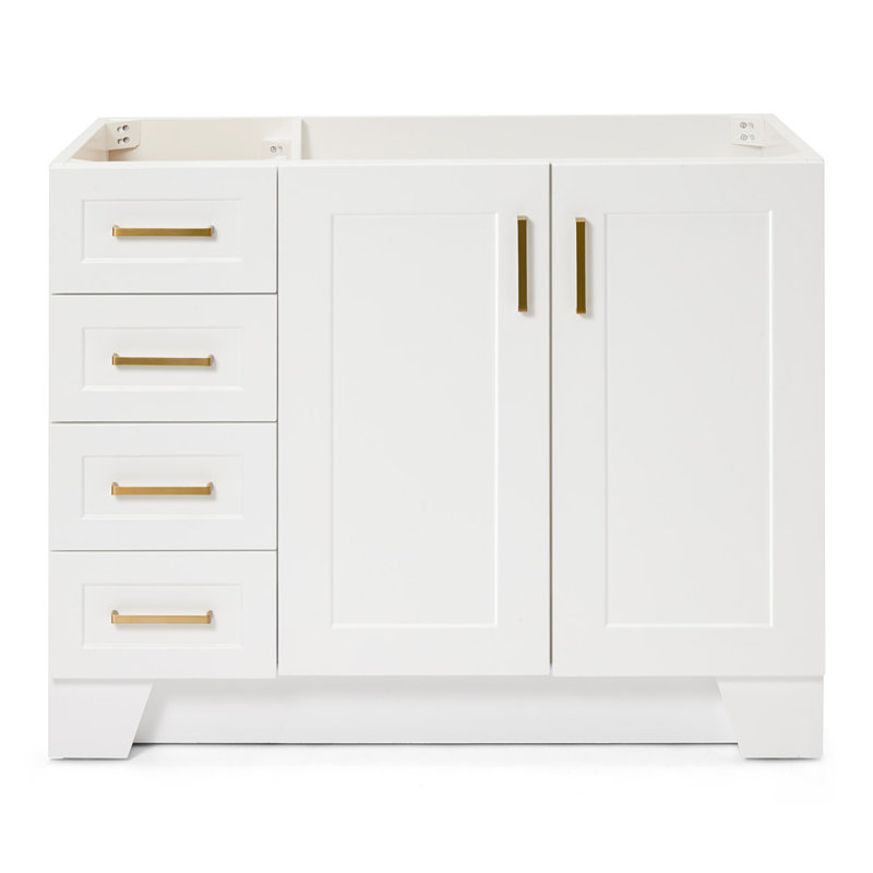 Meuble-lavabo simple en bois massif Freitas, Blanc
