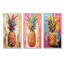 «Golden Geometric Pineapple Fruit», ensemble d'art mural sur toile 4 fruits-1115545912-1115545892