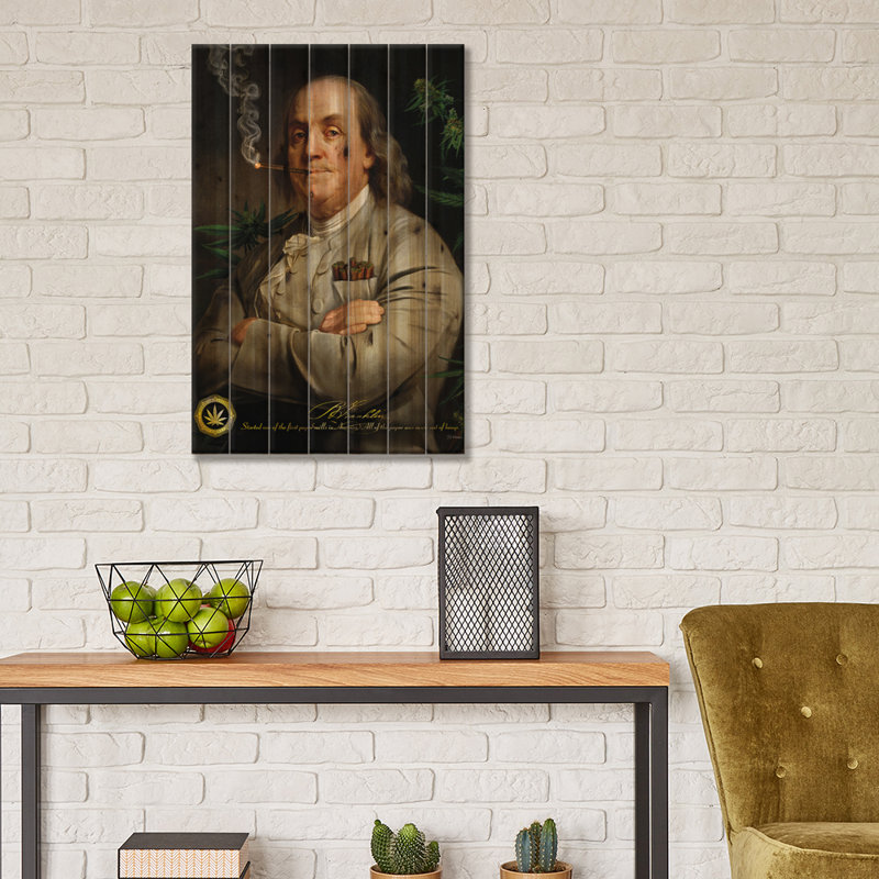 «Ben's Cigar» par JJ Brando, impression sur bois sans cadre, H 40 po x l 26 po x P 1,5 po
