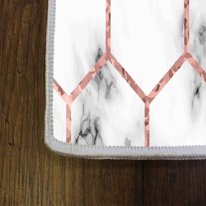 Tapis tissé élégant (4 x 6 pi), 100% polyester, d'une hauteur de poils de 0,4 po | Antibactérien, antidérapant sous la surface | Lavable à la machine, impression numérique 3D | Parfait pour le salon, la chambre à coucher et la décoration intérieure