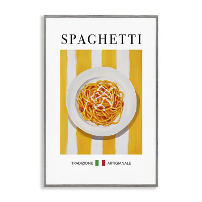 Traditional Spaghetti Pasta Framed Giclee, design by Andreas Magnusson