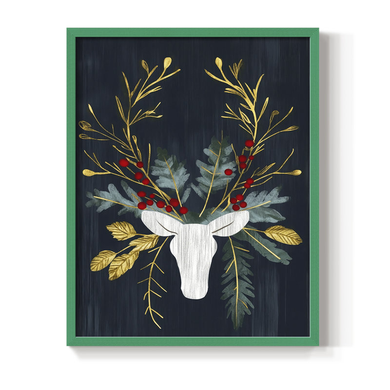 Reproduction encadrée - bois massif, H 15 po x l 12 po, Vert