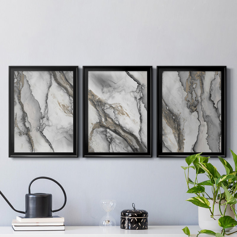 «Abstract Ink Fantasy I», reproduction encadrée de qualité supérieure - prête à être accrochée, Noir