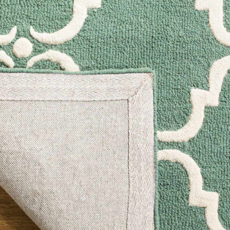 Lockeford Hand Tufted Wool Geometric Rug, Rectangle 5' x 8'