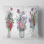 Carré, bouquets de fleurs sauvages dans des vases transparents I - Coussin Farmhouse-60157889
