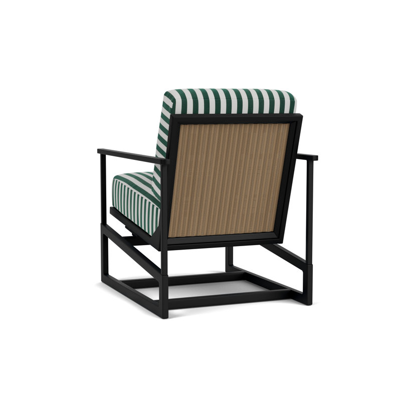 Summit Outdoor Rocker Chair, Fawn, Safari White Stripe, Ebony
