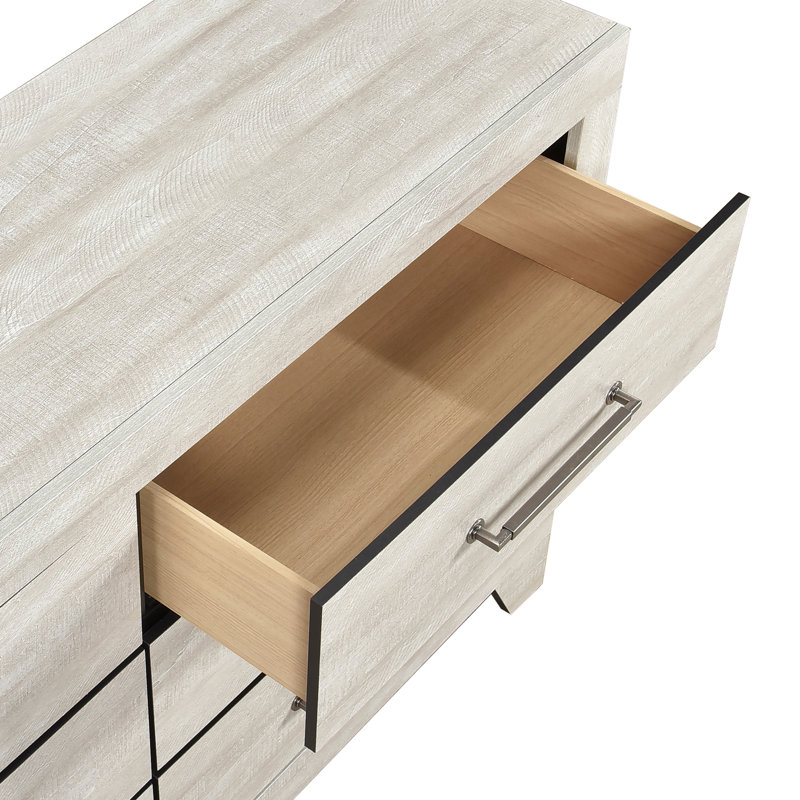 Mittal 58" W 6-Drawer Solid Wood Dresser