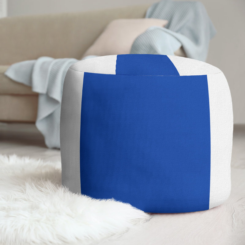 Repose-pieds repose-pieds rond 20,5", Blanc / lapis / blanc, New York