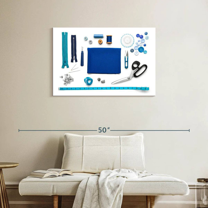 Senne Blue Sewing Kit, 24" H x 36" W