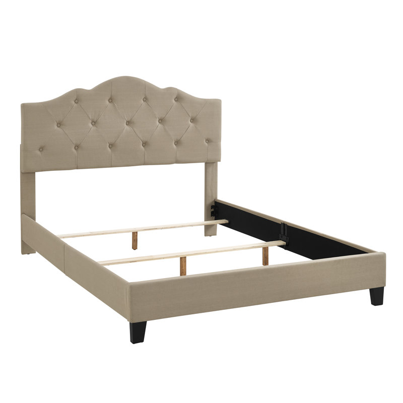 Lit tapissier standard Aquino, Très grand, Gris chaleureux