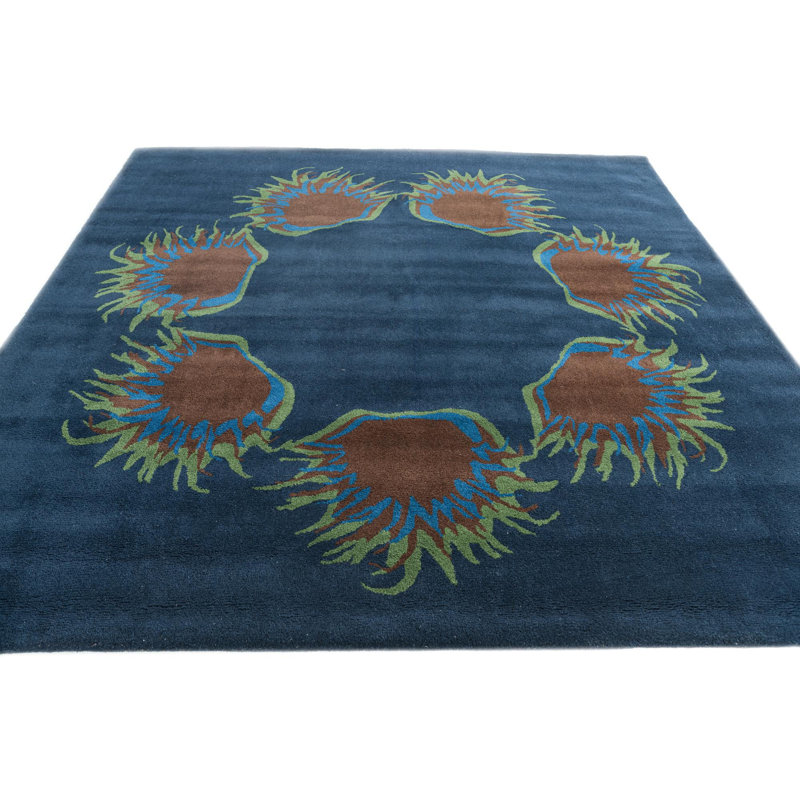Tapis carré bleu marine Mullan
