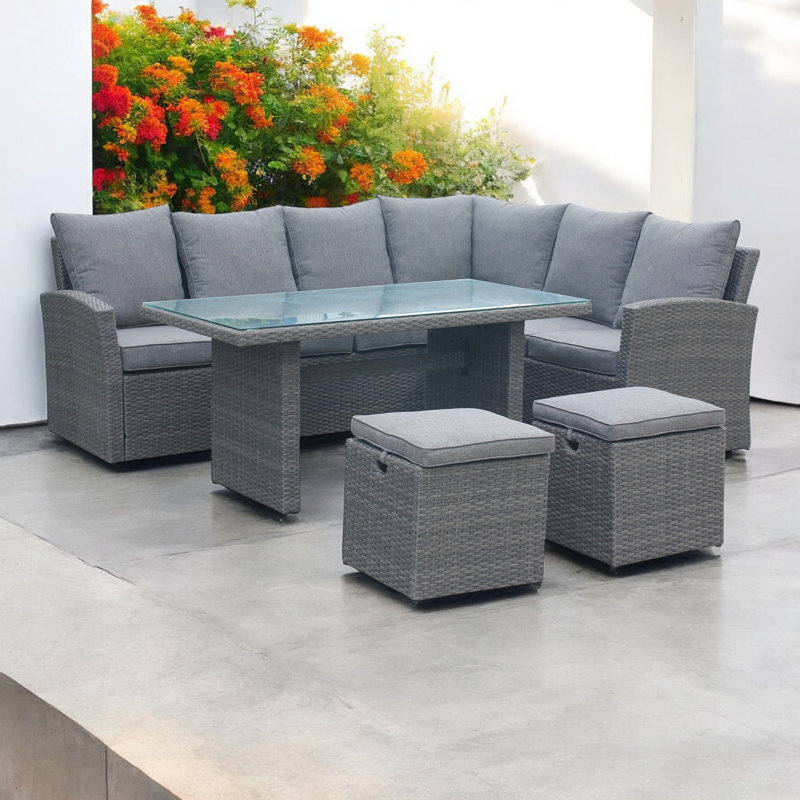 Devoiry 8 Seater Rattan Sofa Set