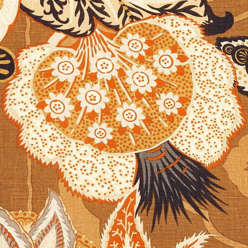 Tissu imprimé lin Zanzibar, Bois de santal