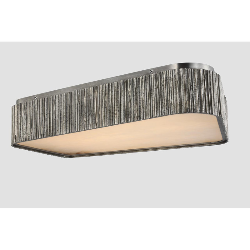 Anne-Marie Barton Fumar 21" Asymmetrical Flush Mount with Alabaster, Ridged Graphite