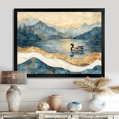 «Genesi Ducks Family At The Lake Landscape III - Duck Large», art mural