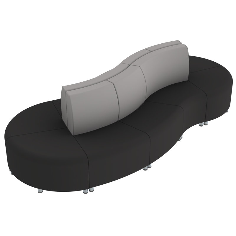 Ensemble de 10 chaises Pro Wave Connect Curved Wave, Noir/gris