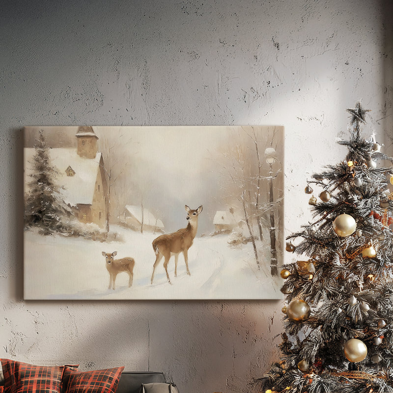 Frostlit Yule at Twilight-Premium Gallery Wrapped Canvas, 12" H x 18" W