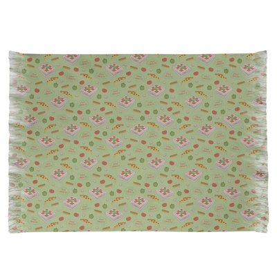 Tapis décoratif vert pizza