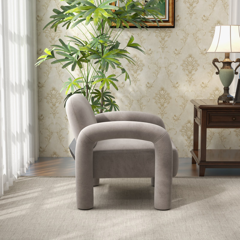 Velvet Armchair, Grey