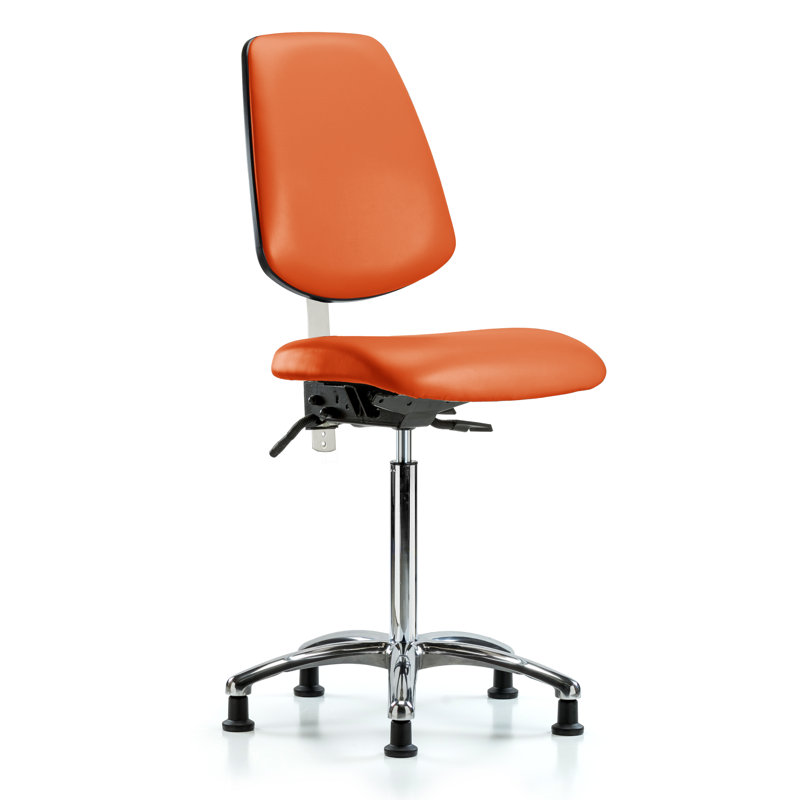 Isabell Vinyl Task Chair, Glides, Not Included, Orange