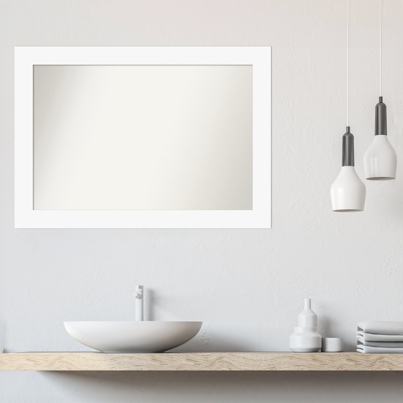 Miroir mural Jini, Rectangle, Blanc, 29,5 po x 41,5 po