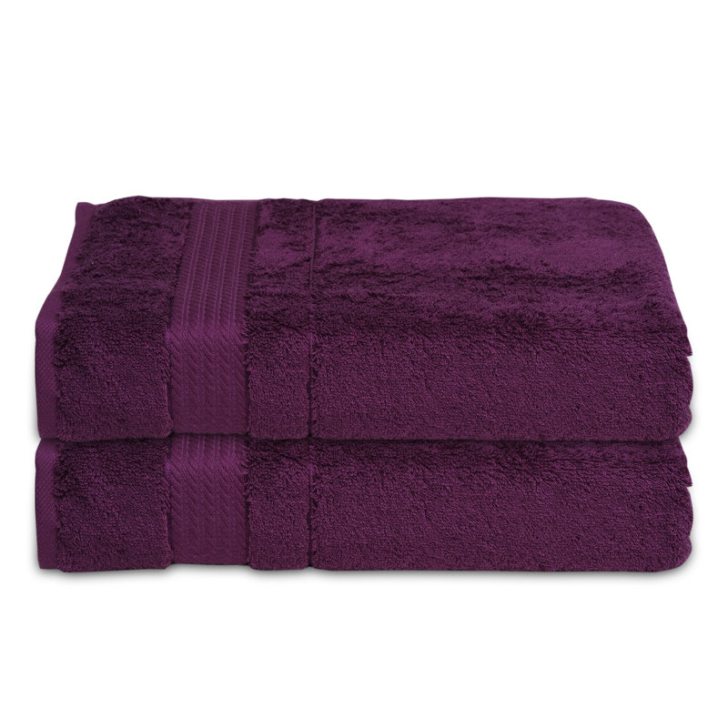 Regal Purple Turkish Cotton Hand Towels Set of 2