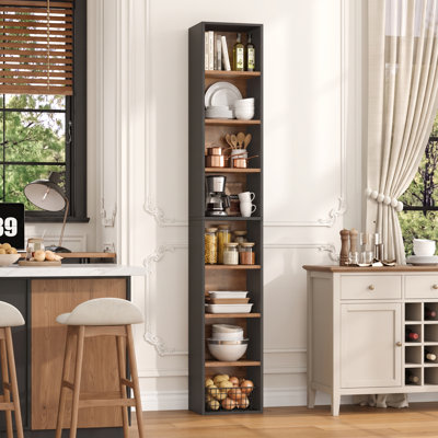 71.3" Tall Narrow 8-Tier Kitchen Cabinet , 11.7" Wide Storage Adjustable Shelf For Small Space