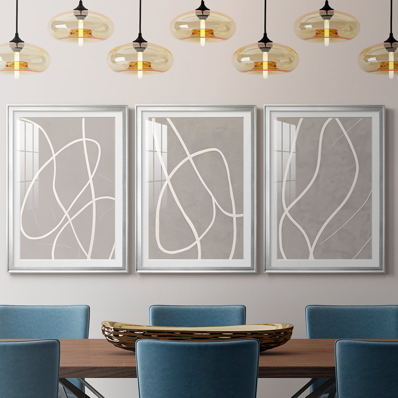 ABSTRACT Series DL XXXVI - Impression sur mesure avec cadre de qualité supérieure mat - 3 pièces, H 15 po x l 19 po