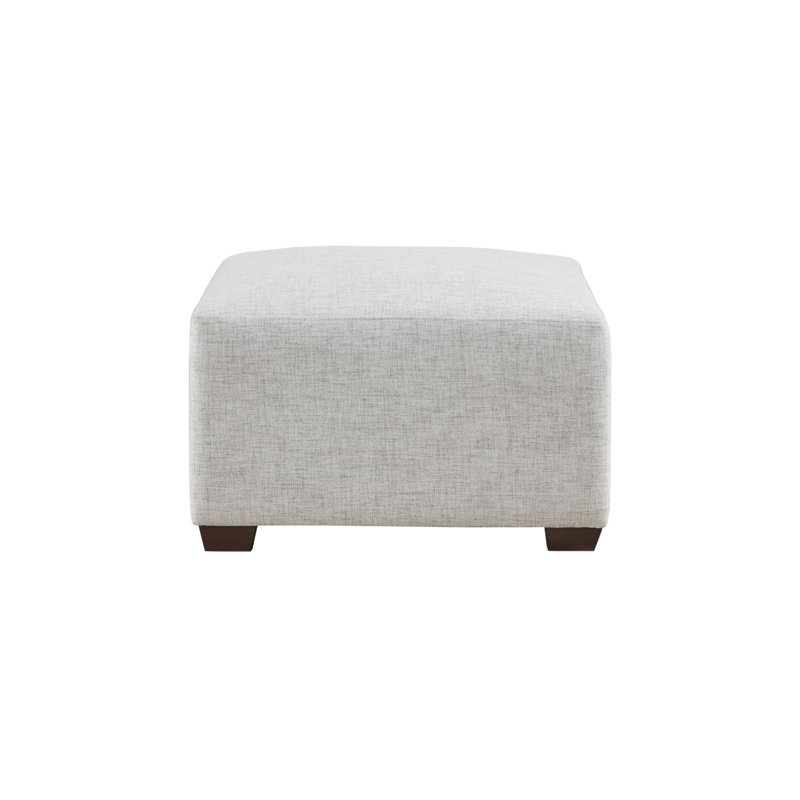 Molly Square Upholstered Modular Ottoman, White