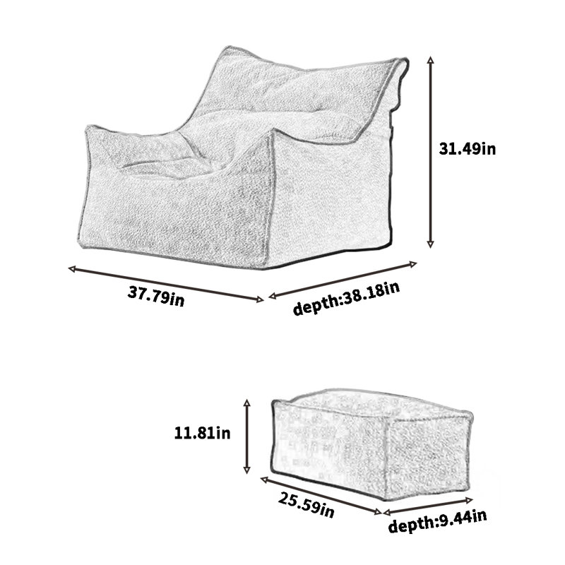 Canapé à billes Nordic, Mélange de polyester brun