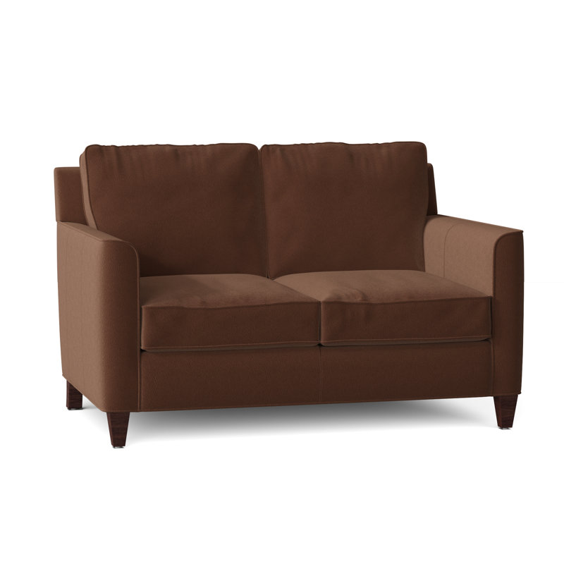 Yorba Leather Loveseat, Mahogany, Anilina Hunter Genuine Leather