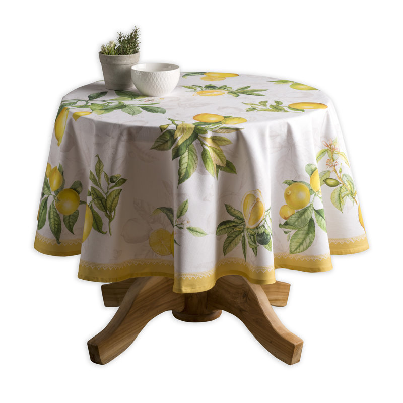 Floral 100% Cotton Round Tablecloth, 69" L x 69" W, Floral 3