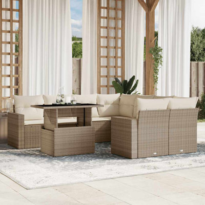 Ensemble de canapé de jardin Vidaxl beige