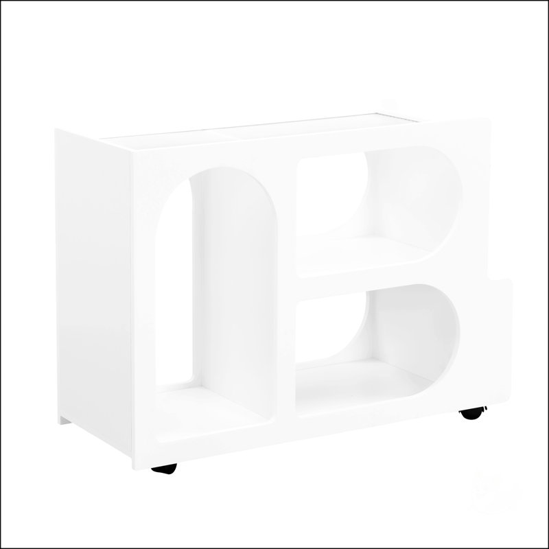 Mobile End Table With Lockable Wheels