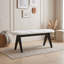 Banc rembourré avec pieds en bois-133392306