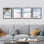 «Beach Shore Tropical Palm Tree Island», reproduction encadrée de 4 pièces-90605080-90605079