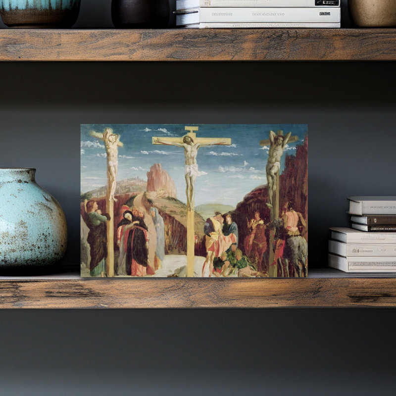Calvaire, d'après une peinture d'Andrea Mantegna, estampe d'art mural contemporain abstrait, H 12 po x l 18 po