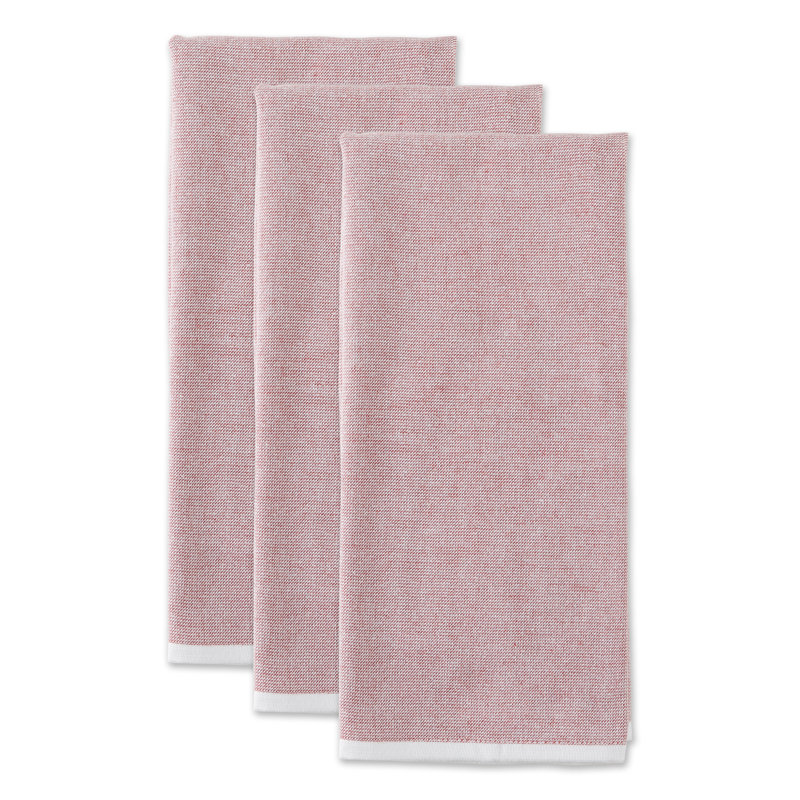 Cotton Waffle Tea Towel Kitchen Towel, Pink