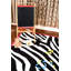 Tapis noir/blanc touffeté à l’imprimé animal bactérien anti-dérapant Jurado-908157095