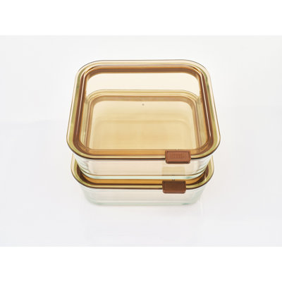 Stack Medium 2 Pack Glass Food Storage Container, 1350ML
