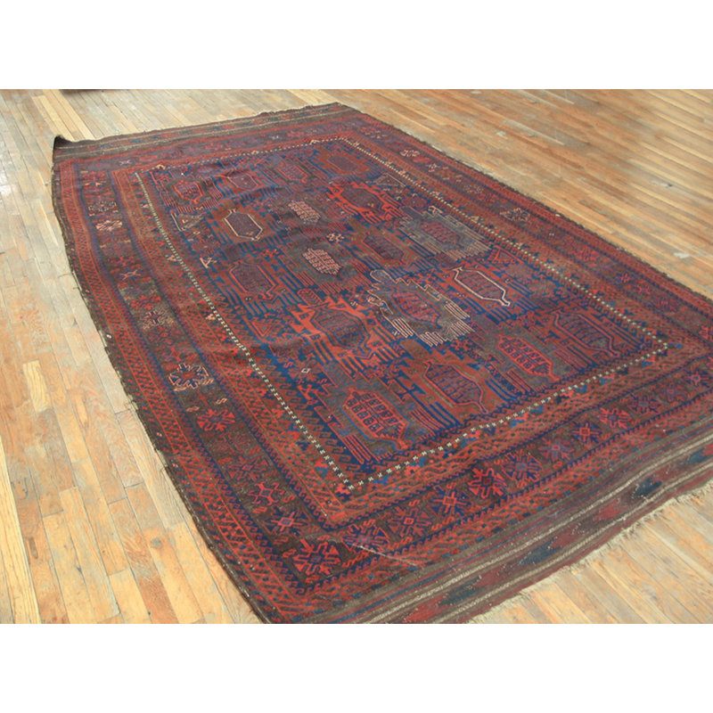 Blue Tribal Antique Late 19th Century Afghan Baluch Rug
