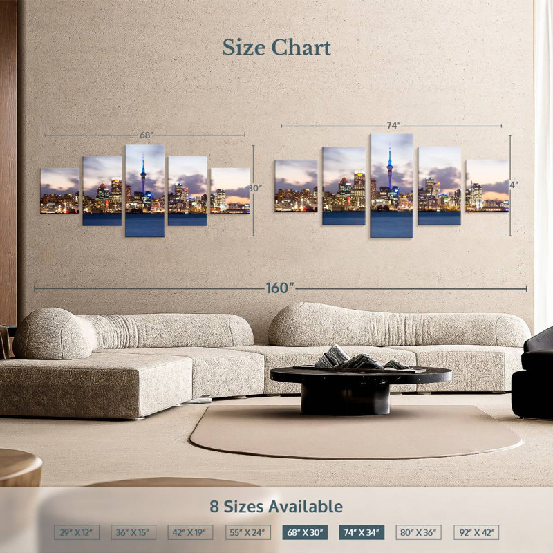 Auckland Skyline, 30" H x 68" W