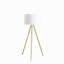 Trépied réglable moderne 64-47 "en métal doré avec abat-jour en lin blanc avec table d'appoint