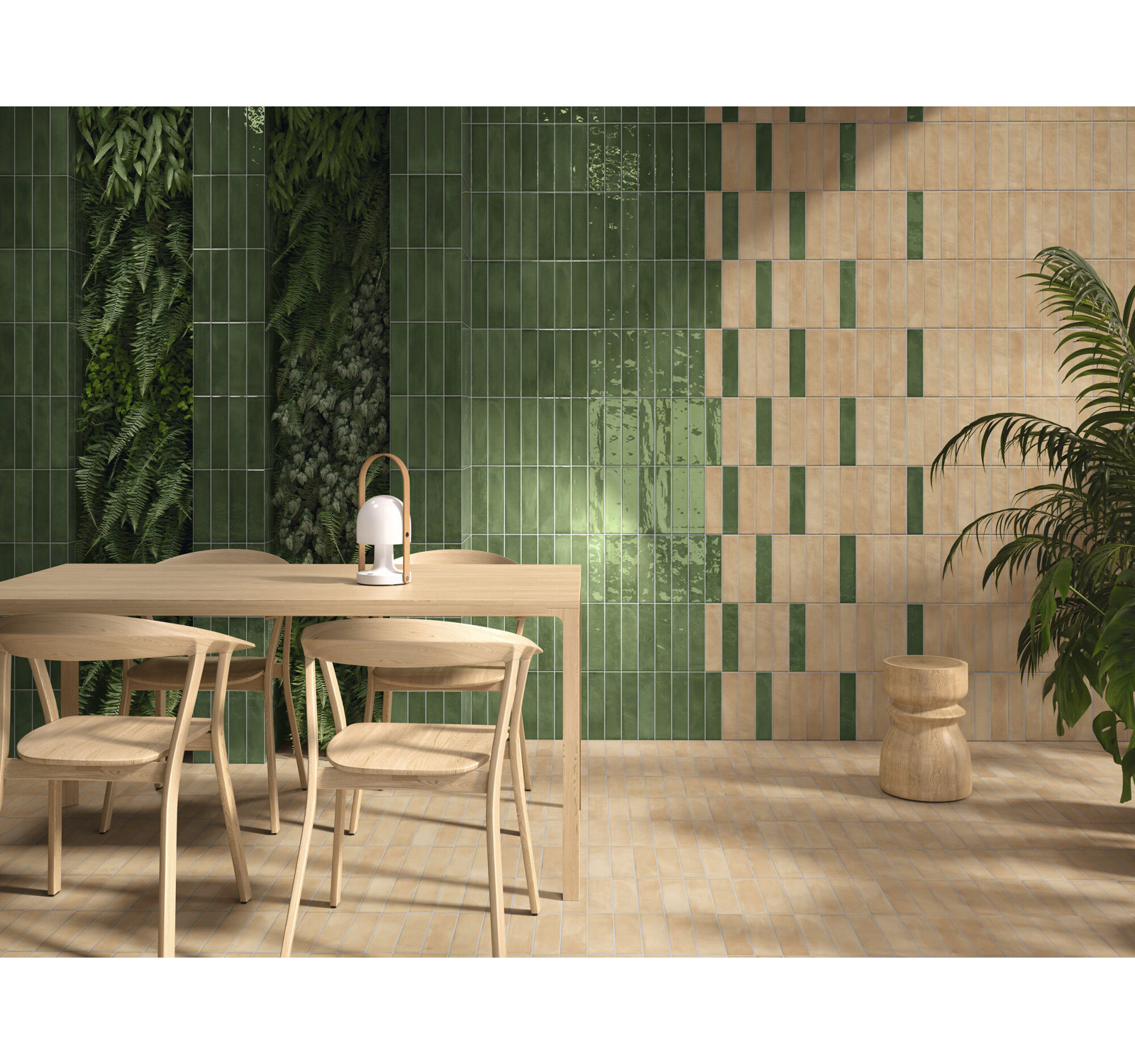 San Miyos 3" x 10" Porcelain Brick Look Subway Wall & Floor Tile, Green