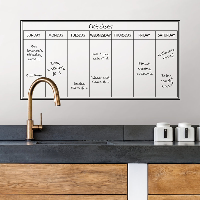 Décalcomanie tableau blanc hebdomadaire