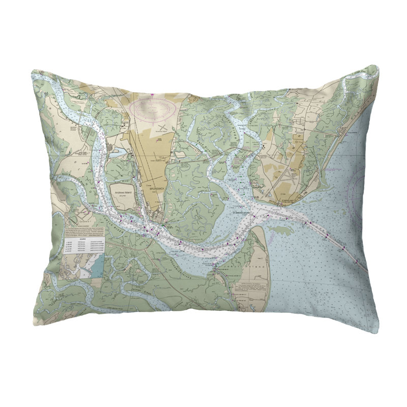 Coussin décoratif d'extérieur sans cordon St Simons Sound, GA