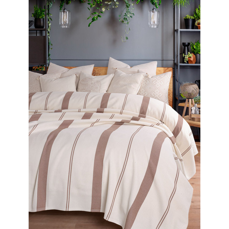Eco-Friendly Double Pique Blanket, Camel Color, 78.7 x 90.6 inches | 100% Recycled Cotton, 9.8 oz/sq yd | Soft, Durable, Perfect for Home Décor & Cozy Comfort | Sustainable Living Essential for Every Home