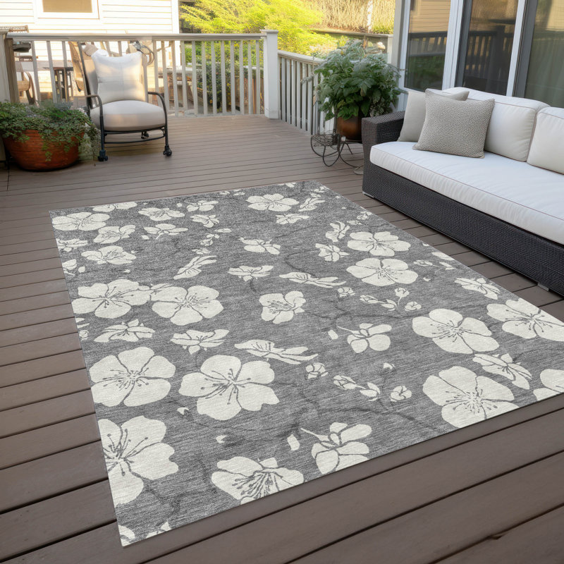 Tapis intérieur / extérieur gris Ensa , 8' x 10'
